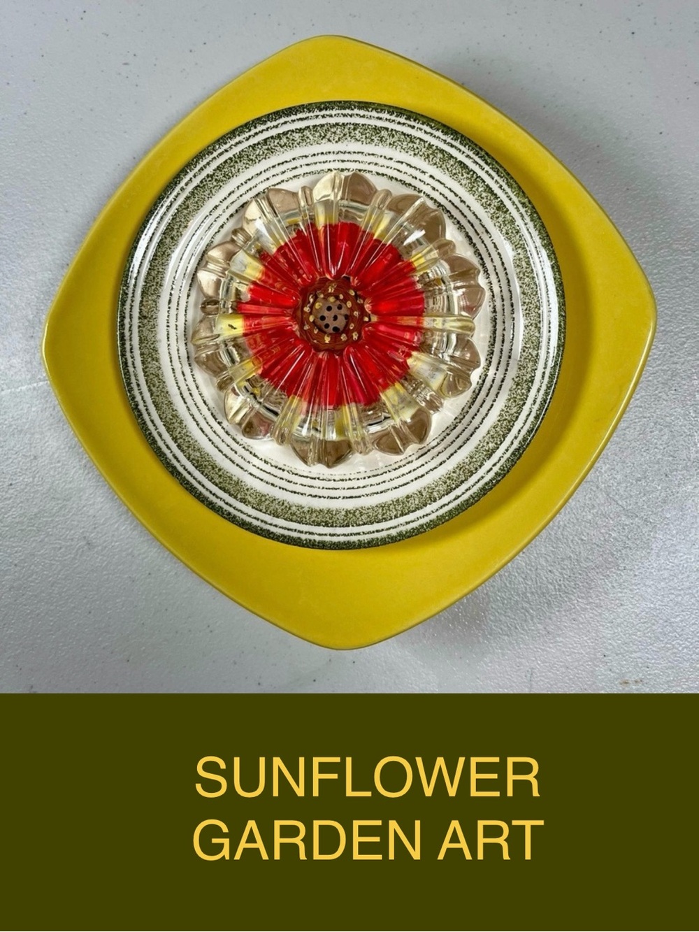 9 inch glass Art flower- hand crafted